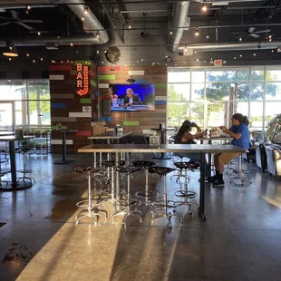 people sitting at tables