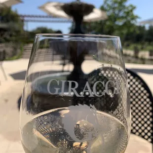 a glass of white wine