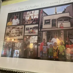 Photo on wall commemorating their 100 years back in 2013!