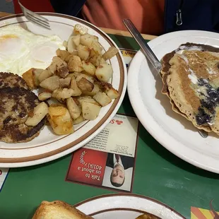 The Big C breakfast with blueberry pancakes. Those are fresh berries!