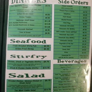 Dinner and beverages