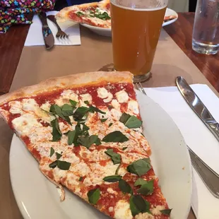 Margarita slice and local IPA pint