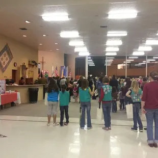 We are saying the Pledge followed by the GS Law.