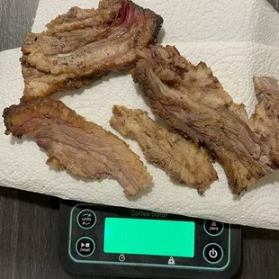 3.9oz of brisket was hard and inedible fat