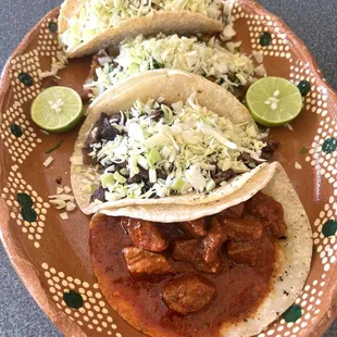 Red Chile, Asada, Adobada tacos - all amazing