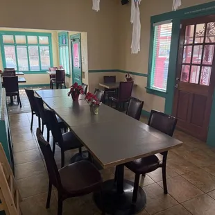 One of the 4 dining areas in this converted home