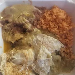 Green enchiladas with eggs. Halfway decent compared to the other dishes we ordered. I wouldn&apos;t reorder it though.