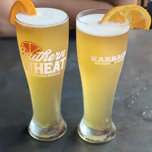 two glasses of beer