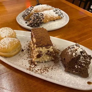 Giro Sampler: Bombalini, Tiramisu &amp; a Profiterole  Canolli