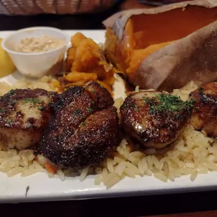 Scallops and sweet potato