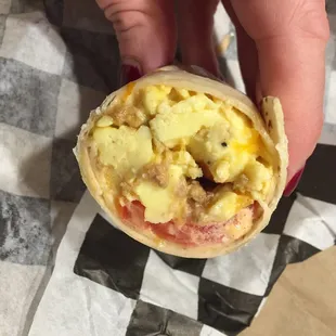 The breakfast burrito- there is a reason only one half made it in the picture. So delicious- nice combination of flavors.