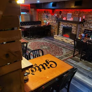 Inside seating area