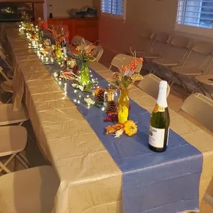 The tables and chairs