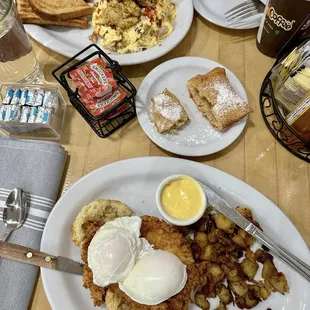 Beignet, Hangtown Fry, Fried Chicken Benedict