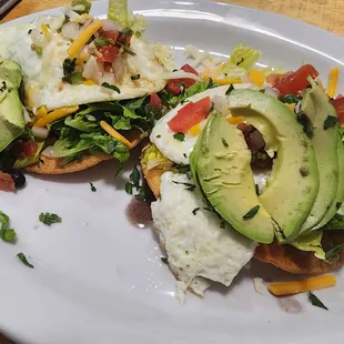 tostada with over medium eggs