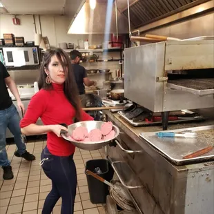 No hair nets and in food is disgusting