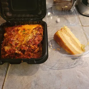 Lasagna and Lemon Cake.