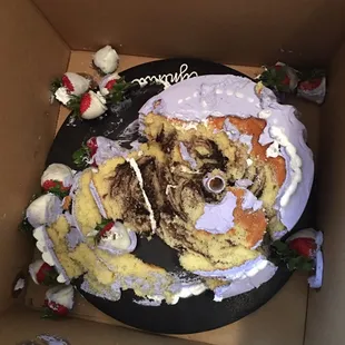 Giuseppe Bakery in Eastpointe on Kelly Rd. Bottom tier crumbled. Top tier I took off for salvage. Won't give my money back.