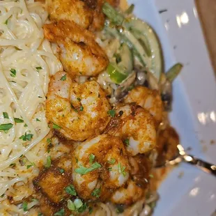 Louisiana cajun shrimp pasta