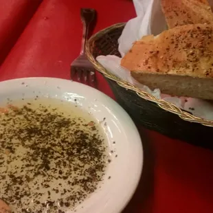 Excellent bread and dipping oil