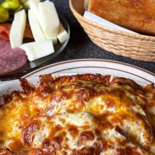 Lasagne and chicken parm. (Top)
