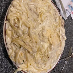 Fettuccine Alfredo + chicken.