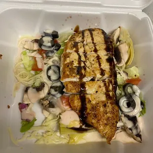 My salad with no lettuce awful looking entrees and Bruschetta