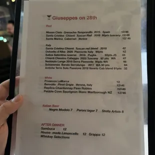 menu