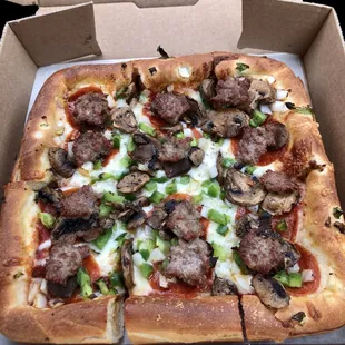 Small Deluxe Pizza is perfect for two!