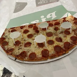 a pepperoni pizza