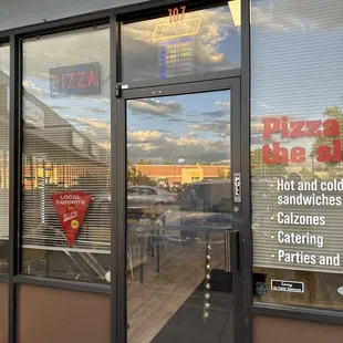 Open sign on and door is locked