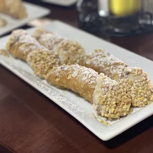 a plate of pastries on a table