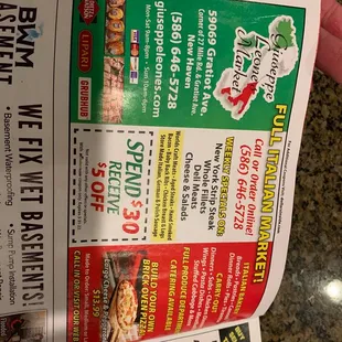 Current ad in coupon book