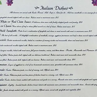 Menu from 5/13/23