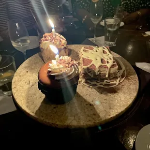 We brought in the cupcakes, but they added the tiramisu for an extra birthday treat. It was delicious!! Giuseppes Tiramisu