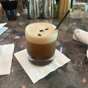 Espresso martini with coffee flavor.