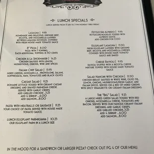 Lunch Menu