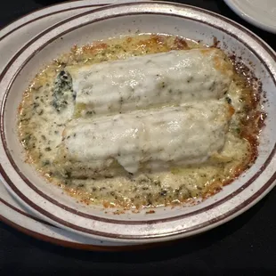 Chicken Florentine Manicotti