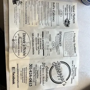 the menu