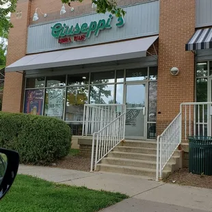 the front of the building