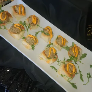 Chicken Apple Sausage Sliders w/ spicy aioli