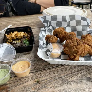 Chicken Wings fried to perfection- note some of them are already missing :)