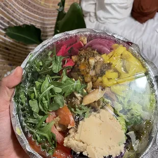 Chicken shawarma bowl -- ALL THE VEGGIES