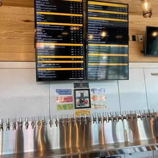 Beer menu and taps