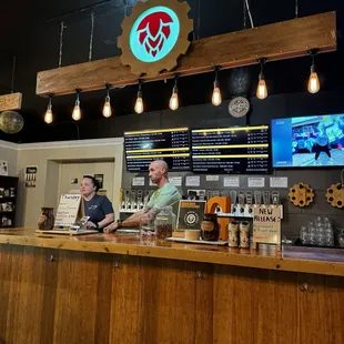 two men sitting at a bar