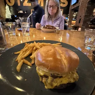 Smash Burger for me, wings for my wife.