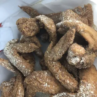 a pile of fried food