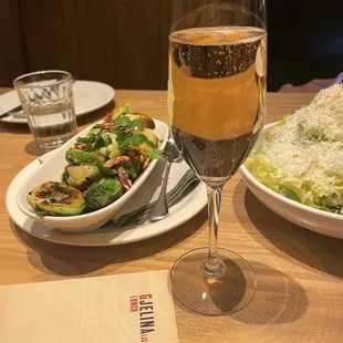 Champagne, Brussels and artichoke salad