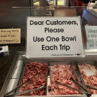 a display of food items