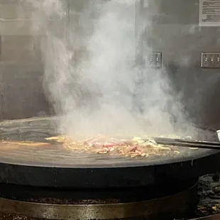 smoke coming out of the grill
